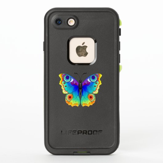 Coque LifeProof Pour iPhone Oeil de paon arc-en-ciel (Dos)