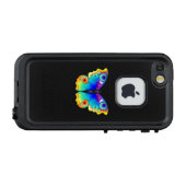 Coque LifeProof Pour iPhone Oeil de paon arc-en-ciel (Dos Horizontal)