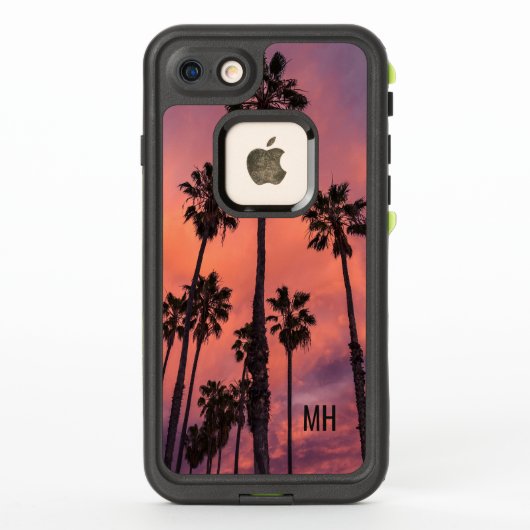 Coque LifeProof Pour iPhone Palmiers aux cas faits sur commande de monogramme (Dos)