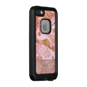 Coque LifeProof Pour iPhone Parties scintillant or rose et marbre étincelant (Dos/Droite)