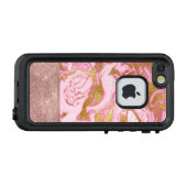 Coque LifeProof Pour iPhone Parties scintillant or rose et marbre étincelant (Dos Horizontal)