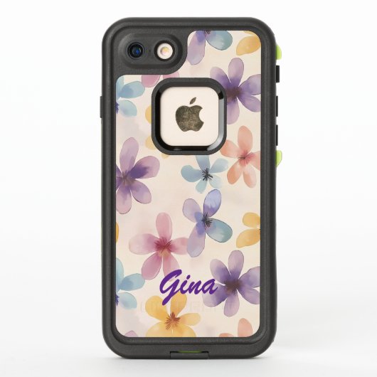 Coque LifeProof Pour iPhone Pastel Floral Retro Hippie Fleurs (Dos)
