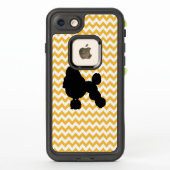 Coque LifeProof Pour iPhone Pastel Orange Chevron Avec Silhouette De Poodle (Dos)