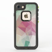 Coque LifeProof Pour iPhone Pastel Pink Vert Doux Abstrait Motif Pyramide (Dos)