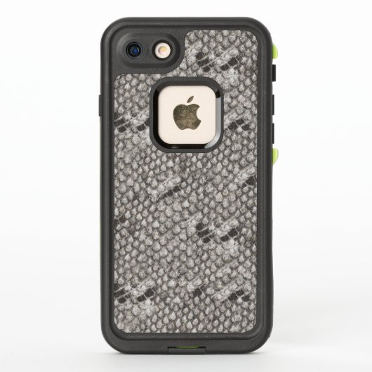 Coque LifeProof Pour iPhone Peau de serpent gris et noir (Dos)