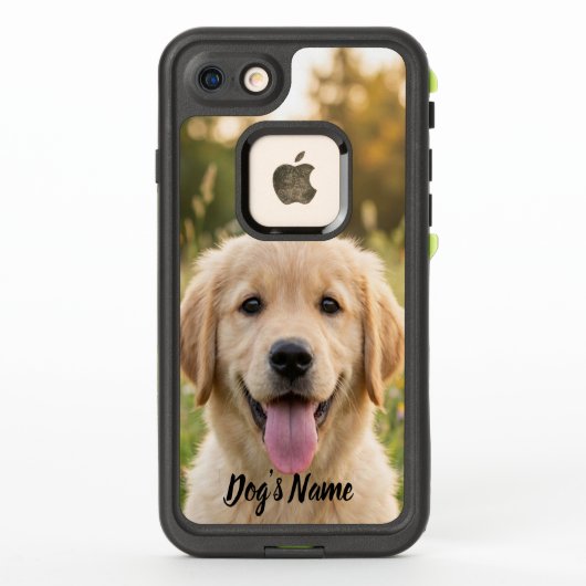 Coque LifeProof Pour iPhone Personalized Golden Retriever Photo and Name (Dos)