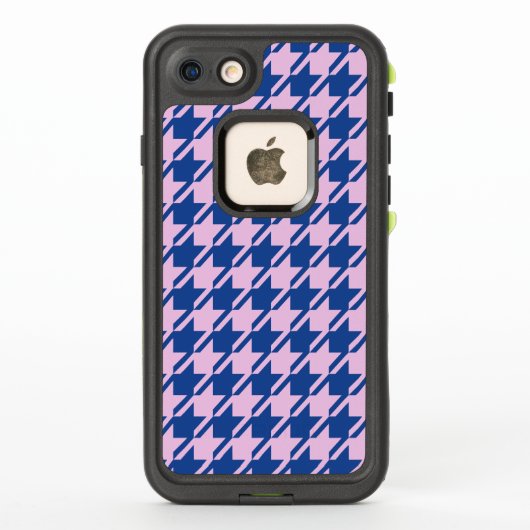 Coque LifeProof Pour iPhone Pied de fond rose+Motif bleu (Dos)