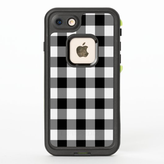 Coque LifeProof Pour iPhone Plaid noir et blanc audacieux de Buffalo (Dos)