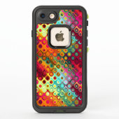 Coque LifeProof Pour iPhone Points arc-en-ciel rouges liquides (Dos)