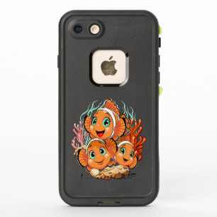 Poisson clown Dessin animé Mignon Famille Sous l'e