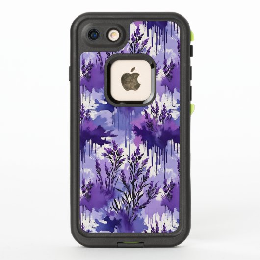 Coque LifeProof Pour iPhone Purple Watercolor with Florals (Dos)