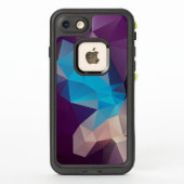 Coque LifeProof Pour iPhone Pyramide Abstraite violette et bleue (Dos)