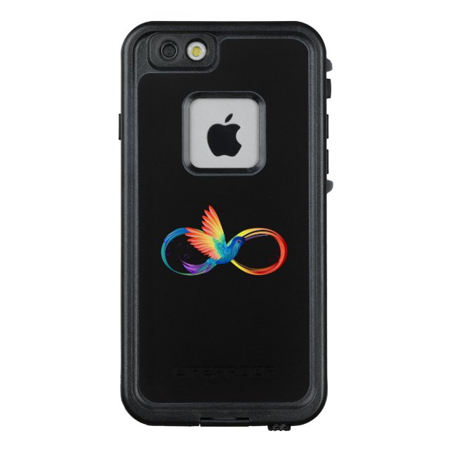 Coque LifeProof Pour iPhone Rainbow Hummingbird with Infinity (Dos)