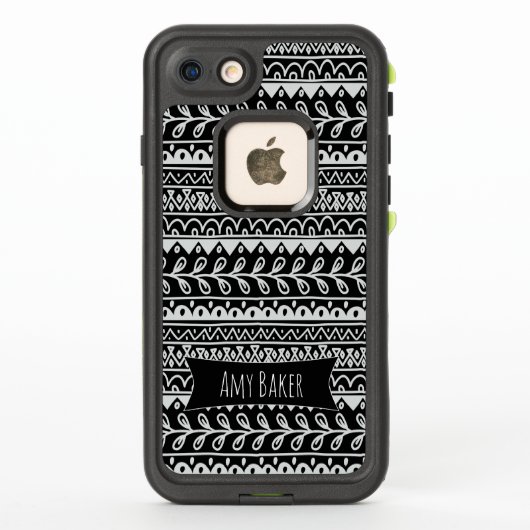 Coque LifeProof Pour iPhone Rangées noires et blanches personnalisées des (Dos)