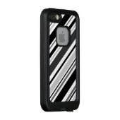 Coque LifeProof Pour iPhone Rayures grises, noires, blanches diagonales (Dos/Droite)