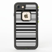 Coque LifeProof Pour iPhone Rayures mélangées grises, noires, blanches (Dos)