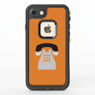 Rétro téléphone orange iconique sur toute coule