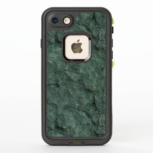 Coque LifeProof Pour iPhone Rocher vert ciselé gris (Dos)