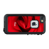 Coque LifeProof Pour iPhone Rose rouge personnalisée (Dos Horizontal)