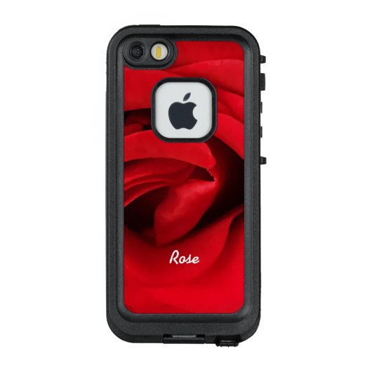 Coque LifeProof Pour iPhone Rose rouge personnalisée (Dos)