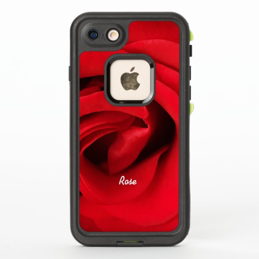 Coque LifeProof Pour iPhone Rose rouge personnalisée (Dos)