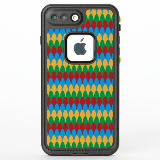 Coque LifeProof Pour iPhone Saint-Jacques géométriques jaune bleu vert et roug (Dos)