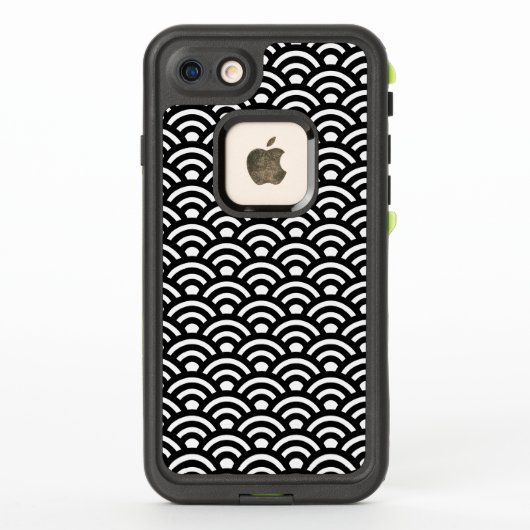 Coque LifeProof Pour iPhone Seigaiha, Vagues, Japonais, Noir et Blanc (Dos)