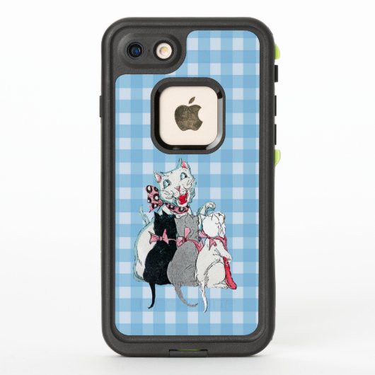 Coque LifeProof Pour iPhone Trois chatons dans les vaches roses assis avec la  (Dos)