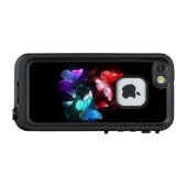 Coque LifeProof Pour iPhone Trois papillons brillants sur l'arrière - plan de  (Dos Horizontal)