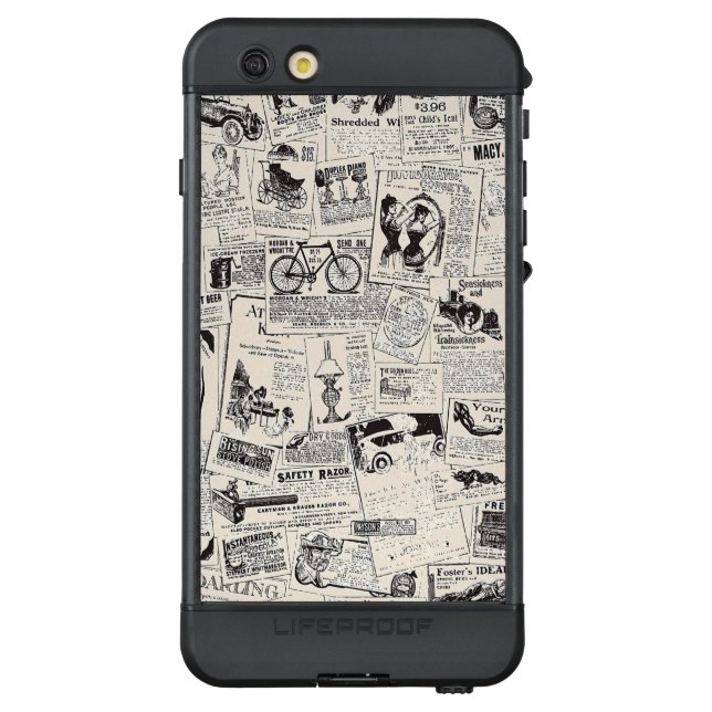 Coque LifeProof Pour iPhone Vintage Newspaper   (Dos)