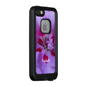 Coque LifeProof Pour iPhone Violet rose Abstrait Hibiscus Fleur personnalisée (Dos/Droite)