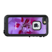 Coque LifeProof Pour iPhone Violet rose Abstrait Hibiscus Fleur personnalisée (Dos Horizontal)