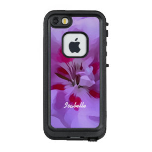 Coque LifeProof FRÄ’ Pour iPhone SE/5/5s Violet rose Abstrait Hibiscus Fleur personnalisée