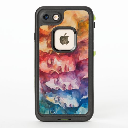 Coque LifeProof Pour iPhone Visages des femmes - Peinture aquarelle (Dos)