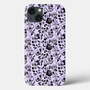 Coque Lilac floral tiré à la main