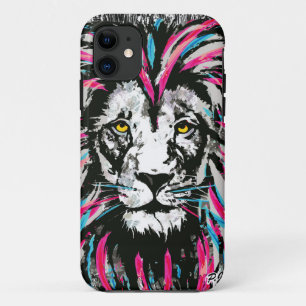 Coque Lion Head iPhone 11 Lion rose bleu