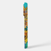 Coque-M BLEU TURQUOISE AVEC CHAT NOIR (Côté gauche)
