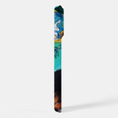 Coque-M BLEU TURQUOISE AVEC CHAT NOIR (Côté droit)
