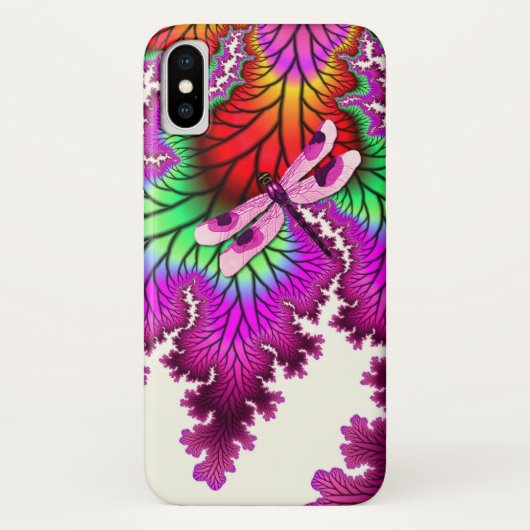 Coque Magenta Dragonfly iPhone X (Dos)