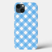 Coque-Mate bleu ciel en vichy coque iphone (Verso)