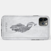 Coque-Mate élégant Silver Peacock coque iphone (Dos (Horizontal))