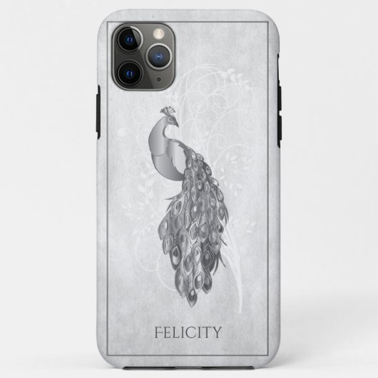 Coque-Mate élégant Silver Peacock coque iphone (Dos)