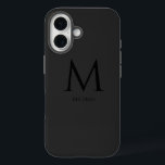 Coque-Mate simple et moderne Monogramme coque ipho<br><div class="desc">Ce coque iPhone 16 allie simplicité et esthétique moderne pour un look élégant et sophistiqué. Conçu pour ceux qui apprécient l'élégance sobre, le design présente un monogramme minimaliste dans une police contemporaine propre, avec le prénom clairement affiché sous le monogramme. La disposition assure une touche personnelle élégante tout en conservant...</div>