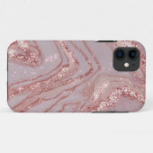 Coque-Mate Tough Rose Gold Marble iPhone 11 Coque (Dos (Horizontal))