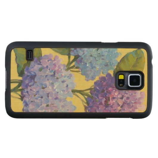 Coque Mince En Érable Galaxy S5 Hydrangée de printemps I (Devant (horizontal))