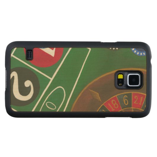 Coque Mince En Érable Galaxy S5 Roulette Table avec puces et roue (Devant (horizontal))