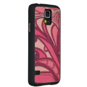 Coque Mince En Érable Galaxy S5 Tableau Abstrait à panneau rose (Droite)