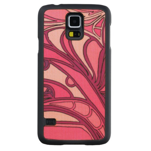 Coque Mince En Érable Galaxy S5 Tableau Abstrait à panneau rose (Dos)
