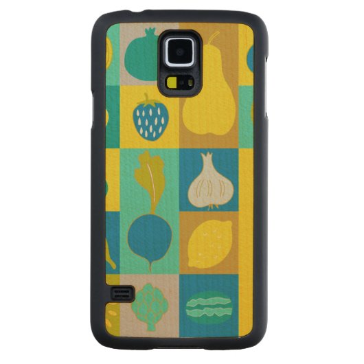 Coque Mince En Érable Galaxy S5 Veggie Blocks I (Dos)
