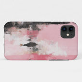 Coque mobile Abstrait rose et noir (Dos (Horizontal))